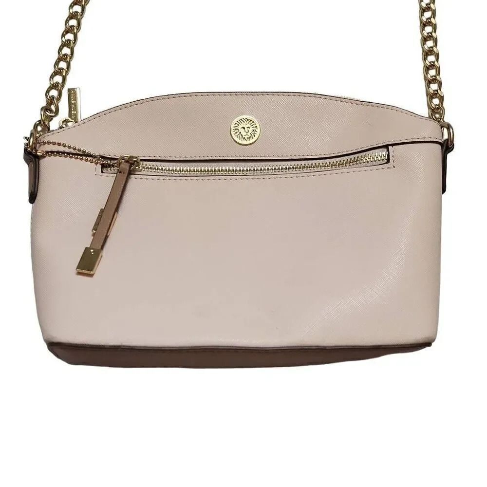 Anne Klein Ladies Pink, Gold & Tan Shoulder Bag